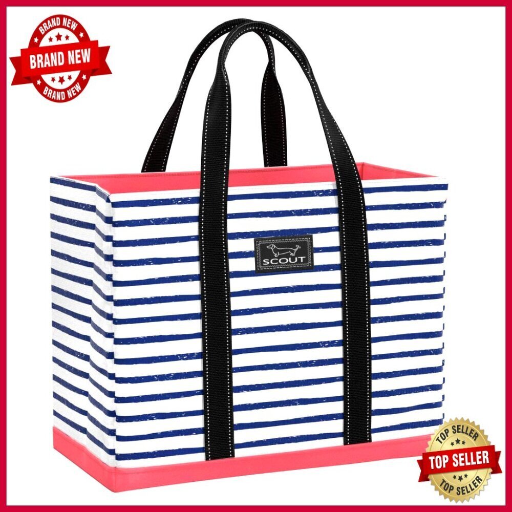 Large Waterproof Tote Bag with Zip Pocket, Folds Flat for Travel